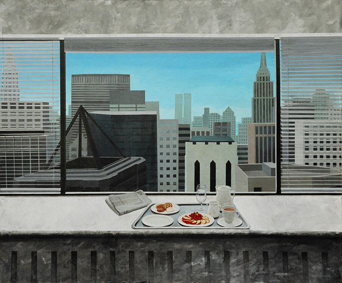 作品　ニューヨークの窓～摩天楼を眺めながら朝食を～